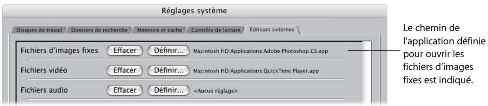 APPLE FINAL CUT EXPRESS 4 - Pour définir un éditeur externe : - 1