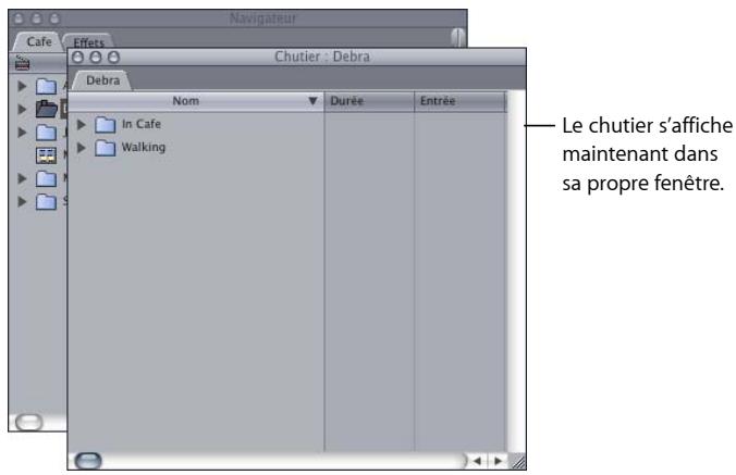 APPLE FINAL CUT EXPRESS 4 - Ouverture de chutiers dans une fenêtre ou un onglet distinct - 1