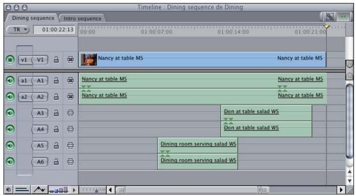 APPLE FINAL CUT EXPRESS 4 - Compréhension des relations de synchronisation existant entre plusieurs éléments audio liés - 1