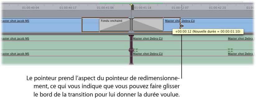 APPLE FINAL CUT EXPRESS 4 - Modification de la durée d'une transition dans la Timeline - 1