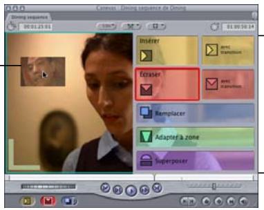 APPLE FINAL CUT EXPRESS 4 - Glissement vers l'incrustation de montage du Canevas - 1