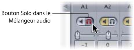 APPLE FINAL CUT PRO 6 - Pour mettre en mode Solo une ou plusieurs piste(s), effectuez l'une des opérations suivantes : - 1