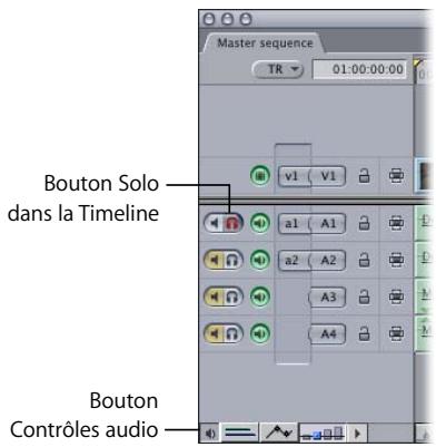 APPLE FINAL CUT PRO 6 - Pour mettre en mode Solo une ou plusieurs piste(s), effectuez l'une des opérations suivantes : - 2