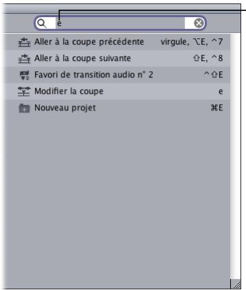 APPLE FINAL CUT PRO 6 - Pour afficher les commandes auxquelles une touche ou une combinaison de touches est affectée : - 1