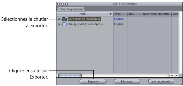 APPLE FINAL CUT PRO 6 - Exportation par lot - 1