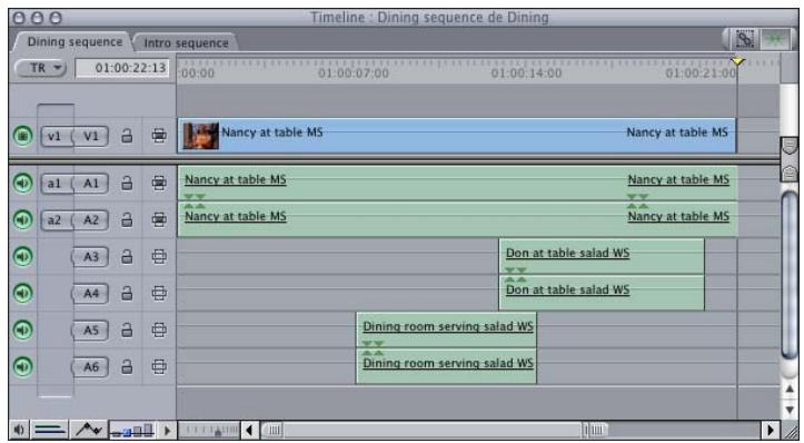 APPLE FINAL CUT PRO 6 - Compréhension des relations de synchronisation existant entre plusieurs éléments audio liés - 1