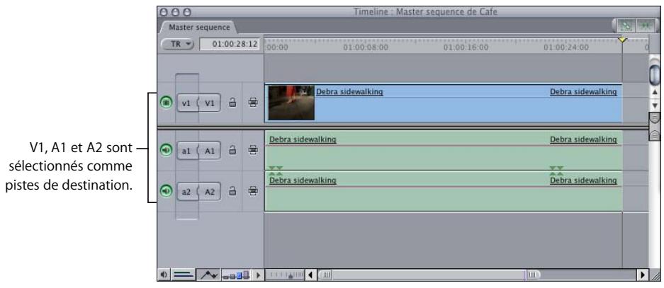 APPLE FINAL CUT PRO 6 - Choix des pistes de destination - 1