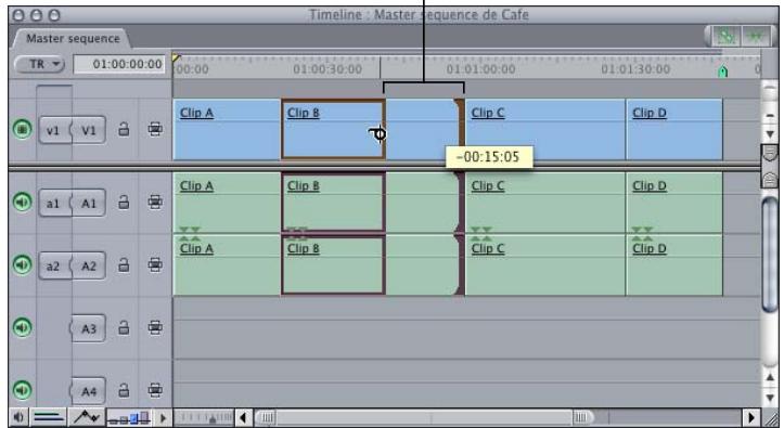 APPLE FINAL CUT PRO 6 - Pour effectuer un montage Ripple dans la Timeline : - 1