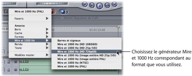 APPLE FINAL CUT PRO 6 - Pour créer un two-pop (ou bip de synchronisation) : - 1