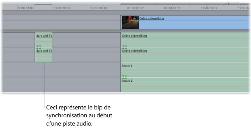 APPLE FINAL CUT PRO 6 - Pour créer un two-pop (ou bip de synchronisation) : - 5