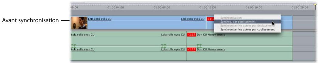 APPLE FINAL CUT PRO 6 - Synchronisation d'un élément de plan par coulissement - 1