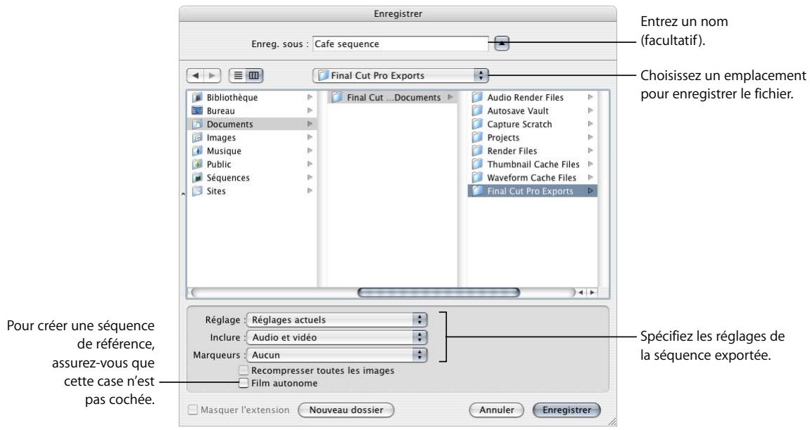 APPLE FINAL CUT PRO 6 - Choisissez un emplacement et attribuez un nom au fichier. - 1