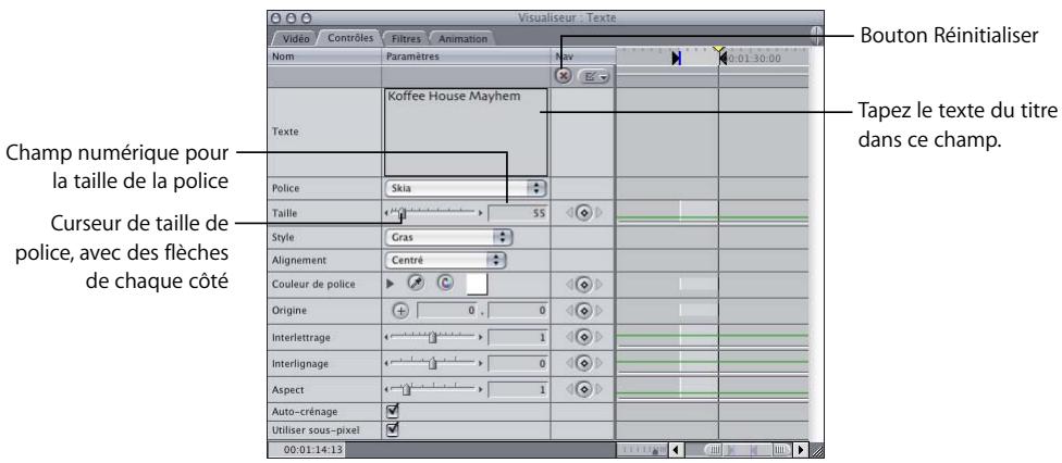 APPLE FINAL CUT PRO 6 - Pour créer un plan de titre : - 2