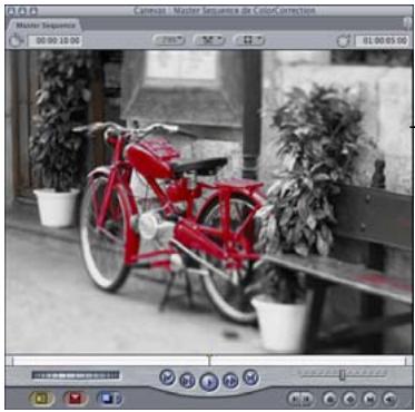 APPLE FINAL CUT PRO 6 - Exemple : utilisation des contrôles Limiter les effets pour isoler une couleur spécifique par rapport à une échelle de gris - 4