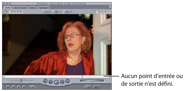APPLE FINAL CUT PRO 6 - Exemple : montage d'un plan sans indication de points d'entrée ou de sortie dans votre séquence - 1