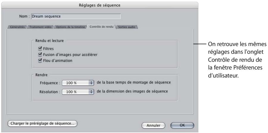 APPLE FINAL CUT PRO 6 - Utilisation de l'onglet Contrôle de rendu - 1
