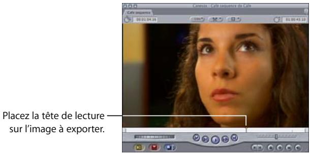 APPLE FINAL CUT PRO 6 - Pour exporter une image fixe : - 1