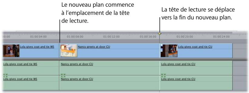 APPLE FINAL CUT PRO 6 - Exemple : montage d'un plan sans indication de points d'entrée ou de sortie dans votre séquence - 3