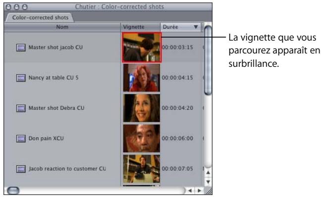 APPLE FINAL CUT PRO 6 - Pour parcourir une vignette : - 1