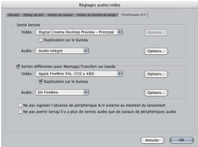 APPLE FINAL CUT PRO 6 - Pour choisir une interface vidéo pour le monitoring externe : - 1