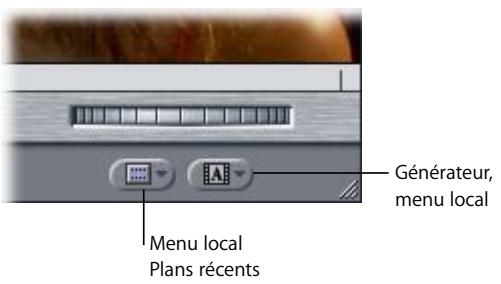 APPLE FINAL CUT PRO 6 - Menus locaux Plans récents et Générateur - 1
