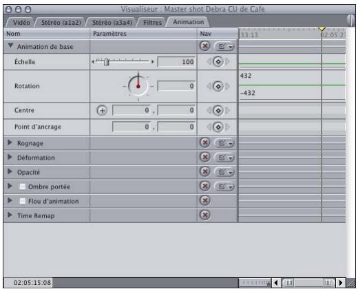 APPLE FINAL CUT PRO 6 - Onglet Animation - 1