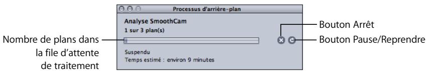 APPLE FINAL CUT PRO 6 - La fenêtre Processus d'arrière-plan - 1