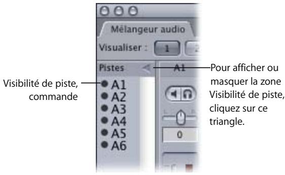APPLE FINAL CUT PRO 6 - Pour afficher la zone Visibilité de piste : - 1