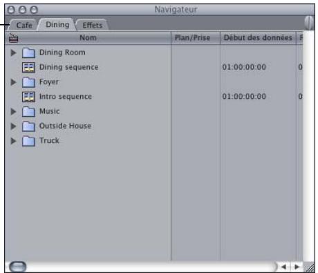 APPLE FINAL CUT PRO 6 - Pour passer d'un projet ouvert à l'autre : - 1