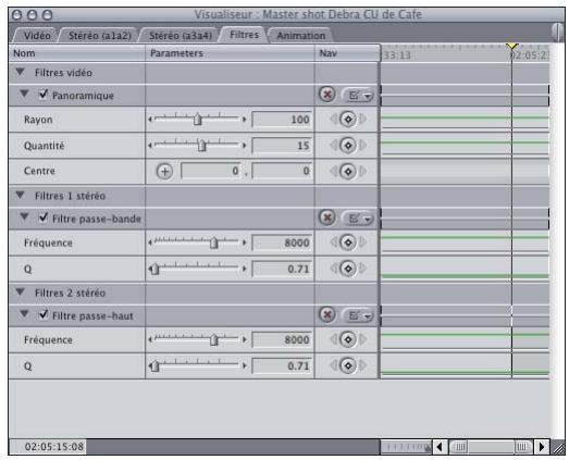 APPLE FINAL CUT PRO 6 - Onglet Filtres - 1