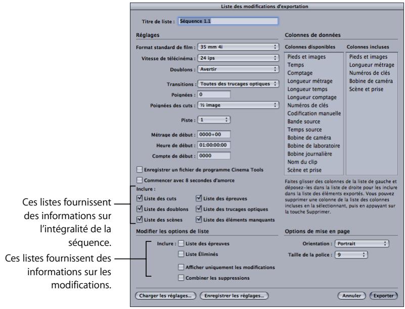 APPLE FINAL CUT PRO 6 - Pour exporter une liste de modifications à l'aide de Final Cut Pro : - 1