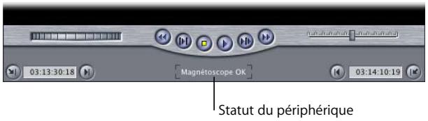 APPLE FINAL CUT PRO 6 - Compréhension des messages d'état de contrôle de périphérique - 1