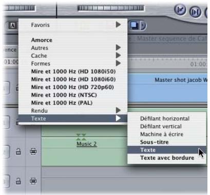 APPLE FINAL CUT PRO 6 - Pour créer un plan de titre : - 1