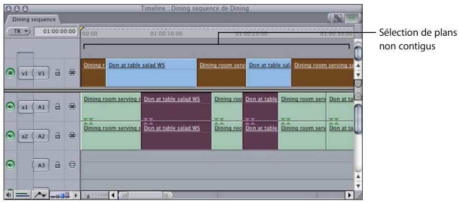 APPLE FINAL CUT PRO 6 - Pour sélectionner plusieurs plans non contigus : - 1