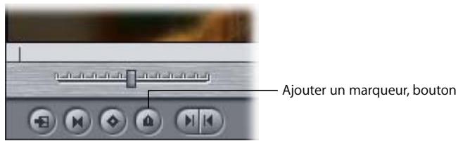 APPLE FINAL CUT PRO 6 - Pour ajouter rapidement un marqueur à un plan dans le Visualiseur : - 1