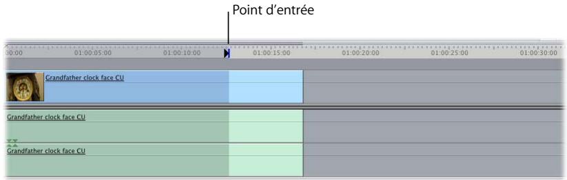 APPLE FINAL CUT PRO 6 - Exemple : montage par chevauchement dans le Visualiseur et point de montage simple dans le Canevas - 2