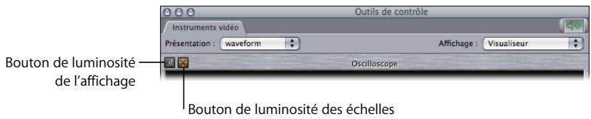 APPLE FINAL CUT PRO 6 - Pour modifier la luminosité de l'affichage ou des échelles d'un instrument vidéo : - 1