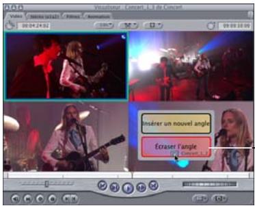 APPLE FINAL CUT PRO 6 - Pour remplacer un angle de multiplan par un autre plan : - 1