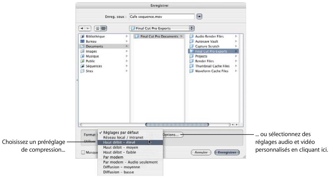 APPLE FINAL CUT PRO 6 - Pour exporter un fichier de séquence QuickTime : - 1
