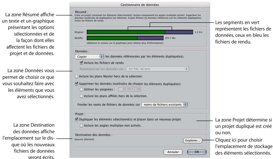 APPLE FINAL CUT PRO 6 - Pour ouvrir le Gestionnaire de données : - 1