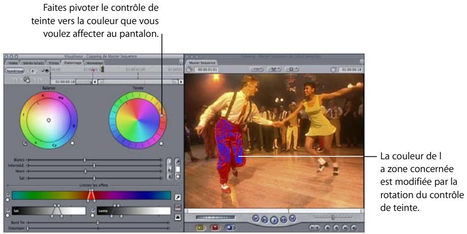 APPLE FINAL CUT PRO 6 - Exemple : utilisation des contrôles Limiter les effets pour modifier une couleur spécifique - 5