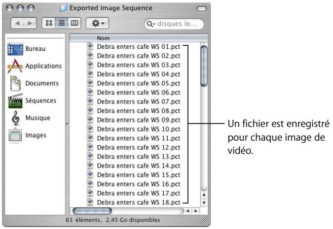 APPLE FINAL CUT PRO 6 - Pour exporter une suite d'images numérotées : - 3