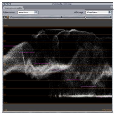 APPLE FINAL CUT PRO 6 - Pour modifier la luminosité de l'affichage ou des échelles d'un instrument vidéo : - 3