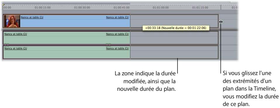 APPLE FINAL CUT PRO 6 - Modification de la durée de plans dans la Timeline - 2