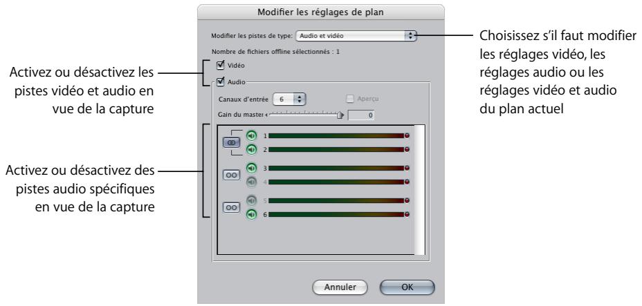 APPLE FINAL CUT PRO 6 - Modification des sélections de pistes d'un plan après le listage - 1