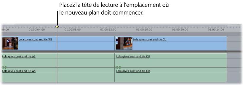APPLE FINAL CUT PRO 6 - Exemple : montage d'un plan sans indication de points d'entrée ou de sortie dans votre séquence - 2