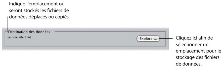 APPLE FINAL CUT PRO 6 - Zone Destination des données - 1