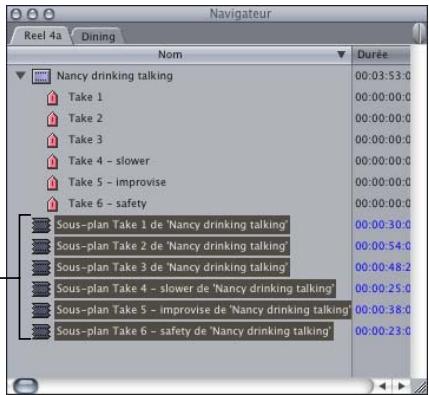 APPLE FINAL CUT PRO 6 - Choisissez Faire sous-plan dans le menu Modifier. - 1