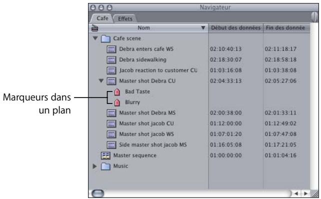 APPLE FINAL CUT PRO 6 - Affichage des marqueurs dans le Navigateur - 1