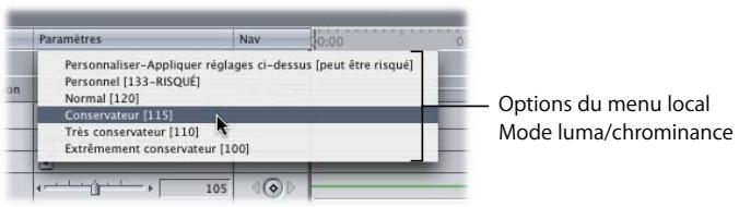 APPLE FINAL CUT PRO 6 - Menu local Mode luma/chrominance - 1
